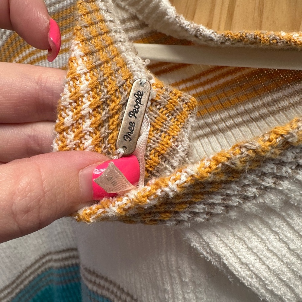 Free People Off-the-Shoulder Multicolor Sweater - Picture 2 of 2